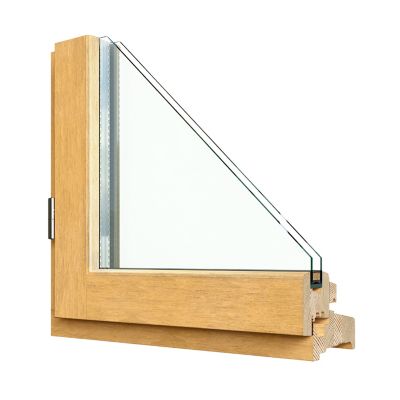 Fenêtre 1 vantail tirant droit double vitrage GoodHome en bois marron l.45 x H.47,8 cm