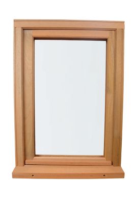 Fenêtre 1 vantail tirant droit double vitrage GoodHome en bois marron l.65 x H.97,8 cm