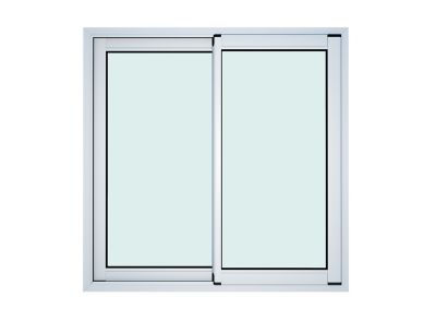 Fenêtre 2 vantaux coulissante double vitrage GoodHome en aluminium blanc l.103 x H.102 cm