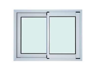 Fenêtre 2 vantaux coulissante double vitrage GoodHome en aluminium blanc l.103 x H.77 cm