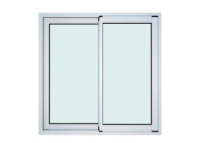 Fenêtre 2 vantaux coulissante double vitrage GoodHome en aluminium blanc l.123 x H.117 cm