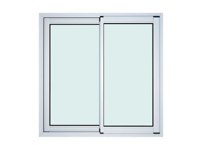 Fenêtre 2 vantaux coulissante double vitrage GoodHome en aluminium blanc l.123 x H.117 cm