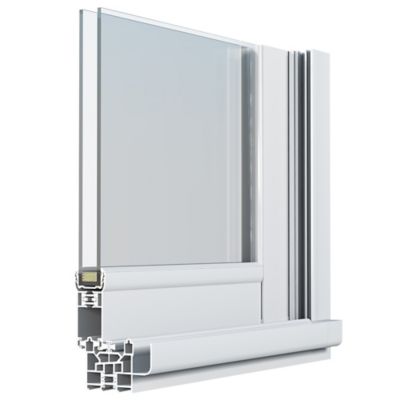 Fenêtre 2 vantaux coulissante double vitrage GoodHome en aluminium blanc l.123 x H.122 cm