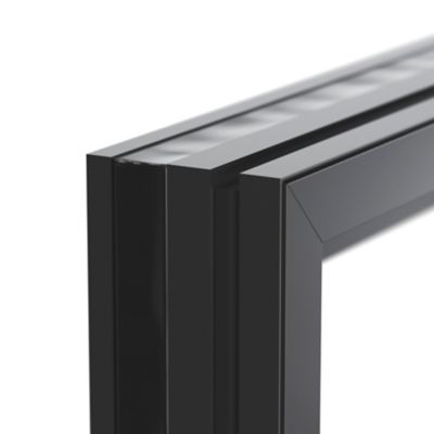 Fenêtre 2 vantaux oscillo-battante, tirant droit double vitrage GoodHome en aluminium gris l.103 x H.137 cm