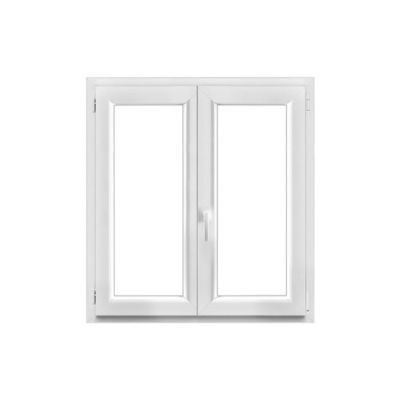 Fenêtre 2 vantaux oscillo-battante, tirant droit double vitrage GoodHome en PVC blanc l.105 x H.108 cm