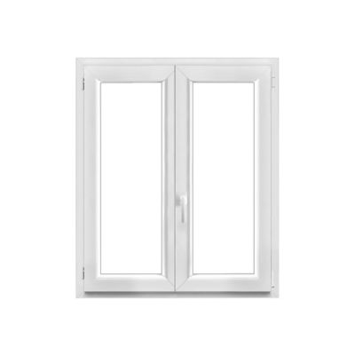 Fenêtre 2 vantaux oscillo-battante, tirant droit double vitrage GoodHome en PVC blanc l.105 x H.118 cm