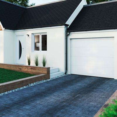 Fenêtre 2 vantaux oscillo-battante, tirant droit double vitrage GoodHome en PVC blanc l.105 x H.138 cm