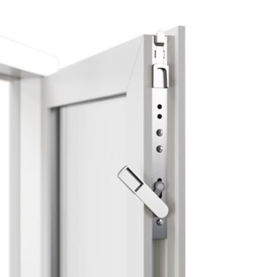 Fenêtre 2 vantaux oscillo-battante, tirant droit double vitrage GoodHome en PVC blanc l.125 x H.118 cm