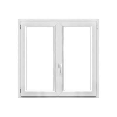 Fenêtre 2 vantaux oscillo-battante, tirant droit double vitrage GoodHome en PVC blanc l.125 x H.118 cm