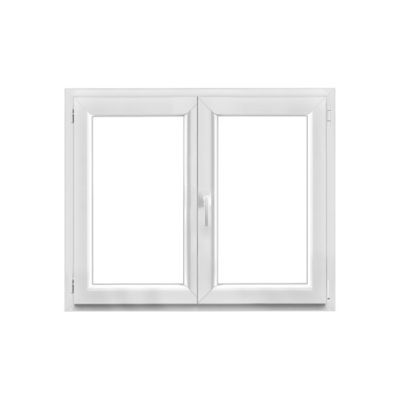 Fenêtre 2 vantaux oscillo-battante, tirant droit double vitrage GoodHome en PVC blanc l.125 x H.98 cm