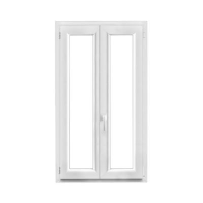 Fenêtre 2 vantaux oscillo-battante, tirant droit double vitrage GoodHome en PVC blanc l.85 x H.138 cm