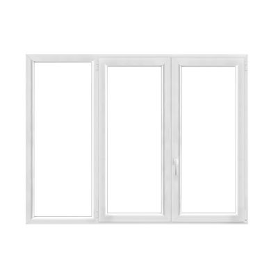 Fenêtre 3 vantaux oscillo-battant double vitrage GoodHome en PVC blanc l.185 x H.138 cm