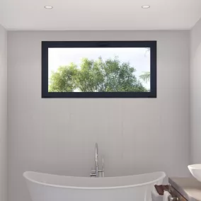 Fenêtre abattant alu GoodHome gris - l.100 x h.45 cm