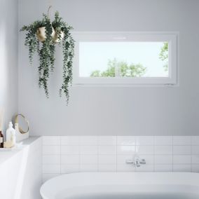 Fenêtre abattant PVC GoodHome blanc - l.120 x h.45 cm