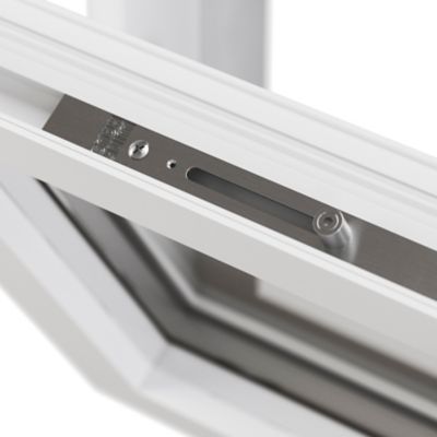 Fenêtre abattante par le haut double vitrage GoodHome en aluminium blanc l.103 x H.47 cm