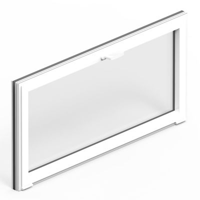 Fenêtre abattante par le haut double vitrage GoodHome en aluminium blanc l.103 x H.47 cm