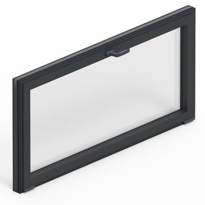 Fenêtre abattante par le haut double vitrage GoodHome en aluminium gris l.103 x H.47 cm