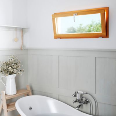 Fenêtre abattante par le haut double vitrage GoodHome en bois marron l.125 x H.47,8 cm