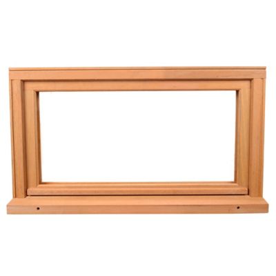 Fenêtre abattante par le haut double vitrage GoodHome en bois marron l.85 x H.47,8 cm