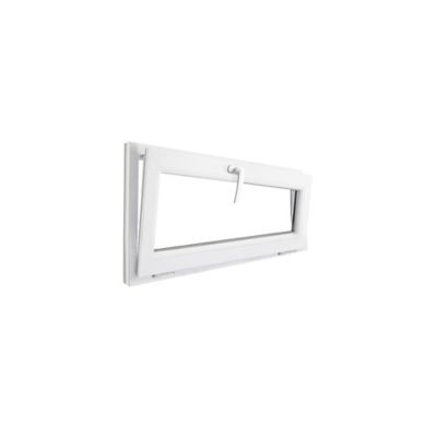 Fenêtre abattante par le haut double vitrage GoodHome en PVC blanc l.125 x H.63 cm