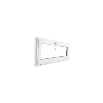 Fenêtre abattante par le haut double vitrage GoodHome en PVC blanc l.85 x H.48 cm