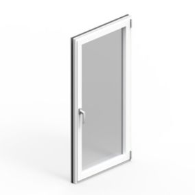 Fenêtre alu 1 vantail oscillo-battant GoodHome blanc - l.40 x h.65 cm, tirant gauche