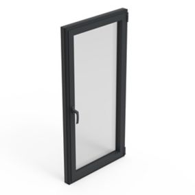 Fenêtre alu 1 vantail oscillo-battant GoodHome gris - l.60 x h.75 cm, tirant droit