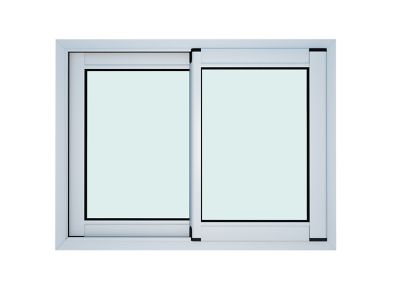Fenêtre alu 2 vantaux coulissant GoodHome blanc - l.100 x h.75 cm