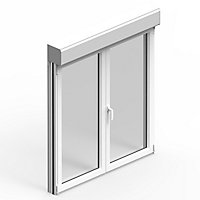 Fenêtre alu 2 vantaux oscillo-battant avec volet roulant électrique GoodHome blanc - l.100 x h.165 cm