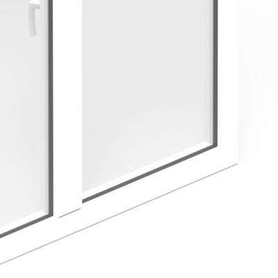 Fenêtre alu 2 vantaux oscillo-battant GoodHome blanc - l.100 x h.115 cm