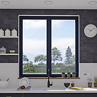Fenêtre alu 2 vantaux oscillo-battant GoodHome gris - l.100 x h.115 cm