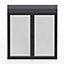 Fenêtre alu 2 vantaux oscillo-battant + volet roulant électrique GoodHome gris - l.100 x h.105 cm