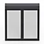 Fenêtre alu 2 vantaux oscillo-battant + volet roulant électrique GoodHome gris - l.100 x h.125 cm