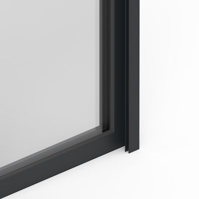 Fenêtre aluminium 1 vantail oscillo-battant + volet roulant électrique GoodHome gris - l.80 x h.95 cm, tirant droit
