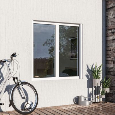 Fenêtre aluminium 2 vantaux oscillo-battant + volet roulant électrique GoodHome blanc - l.100 x h.115 cm