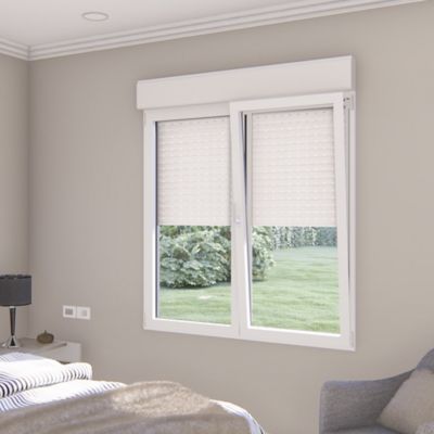 Fenêtre aluminium 2 vantaux oscillo-battant + volet roulant électrique GoodHome blanc - l.120 x h.135 cm