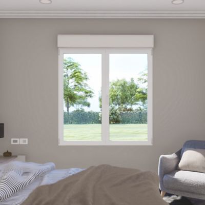 Fenêtre aluminium 2 vantaux oscillo-battant + volet roulant électrique GoodHome blanc - l.120 x h.135 cm