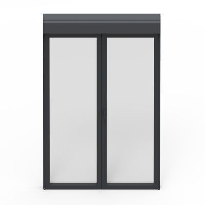Fenêtre aluminium 2 vantaux oscillo-battant + volet roulant électrique GoodHome gris - l.100 x h.115 cm