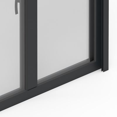 Fenêtre aluminium 2 vantaux oscillo-battant + volet roulant électrique GoodHome gris - l.100 x h.95 cm