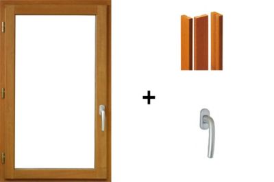 Fenetre Bois 1 Vantail H95 X L60 Cm Tirant Gauche, Tapees Iso 120 Cm (2 De 1,9m), Poignee Gd Menuiseries