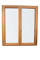 Fenêtre bois 2 vantaux GoodHome - l.100 x h.75 cm, tirant droit