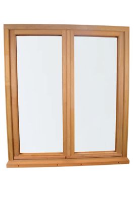 Fenêtre bois 2 vantaux GoodHome - l.100 x h.95 cm, tirant droit