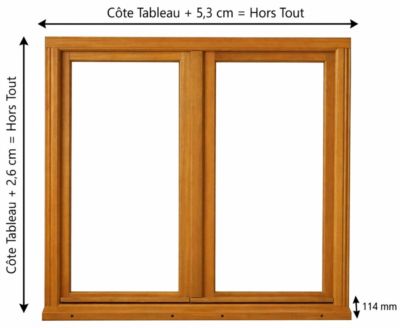 Fenetre Bois 2 Vantaux H175 X L110 Cm Côte Tableau, Poignee (ref 010220f9) Gd Menuiseries