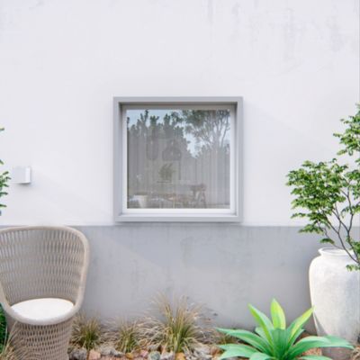 Fenêtre fixe double vitrage GoodHome en aluminium blanc l.43 x H.47 cm