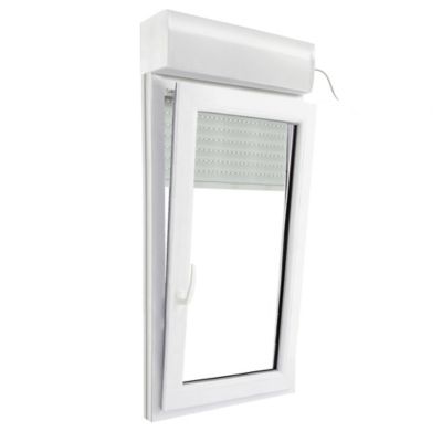 Fenêtre pvc 1 vantail oscillo-battant droit avec volet roulant électrique GoodHome blanc - 60 x h.115 cm - Uw 1,2