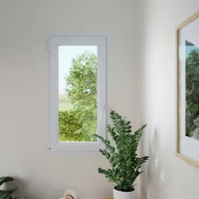 Fenêtre PVC 1 vantail oscillo-battant GoodHome blanc - l.60 x h.45 cm, tirant droit