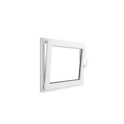 Fenêtre PVC 1 vantail oscillo-battant GoodHome blanc - l.80 x h.75 cm, tirant gauche