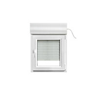 Fenêtre PVC 1 vantail oscillo-battant + volet roulant électrique GoodHome blanc - l.40 x h.45 cm, tirant droit