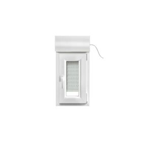 Fenêtre PVC 1 vantail oscillo-battant + volet roulant électrique GoodHome blanc - l.40 x h.65 cm, tirant droit