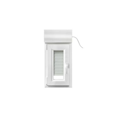 Fenêtre PVC 1 vantail oscillo-battant + volet roulant électrique GoodHome blanc - l.40 x h.65 cm, tirant gauche